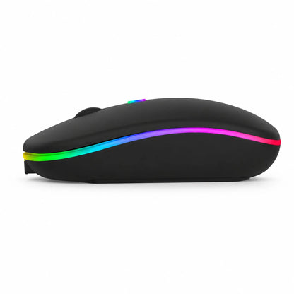 2.4GHz Wireless Optical Mouse – USB Rechargeable RGB Cordless Mouse for PCs & Laptops