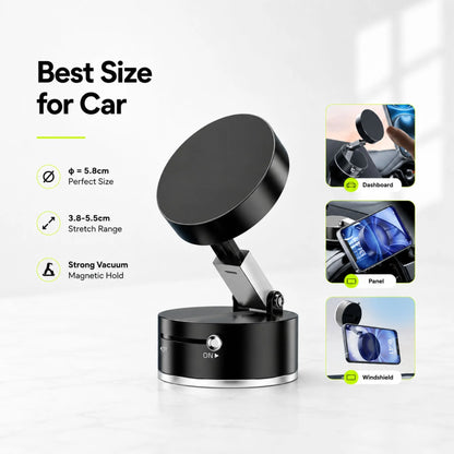Vacuum Suction Mobile Holder – 360° Adjustable Car Phone Mount