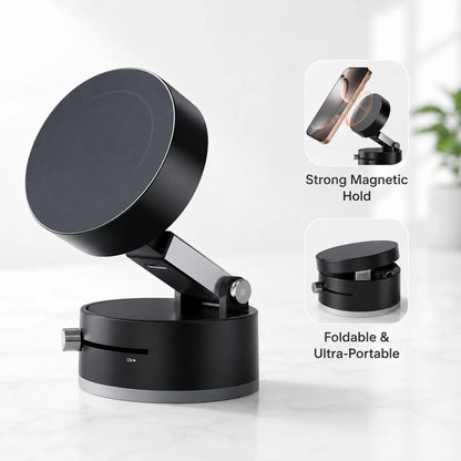 Vacuum Suction Mobile Holder – 360° Adjustable Car Phone Mount