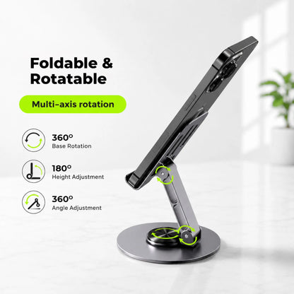 Foldable Phone Stand – 360° Adjustable Desk Holder