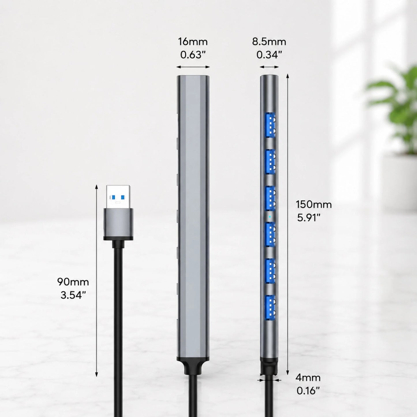 7-in-1 USB Hub with USB 3.0 & USB 2.0 Ports