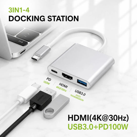 USB Type-C to HDMI, USB 3.0, and Type C Adapter