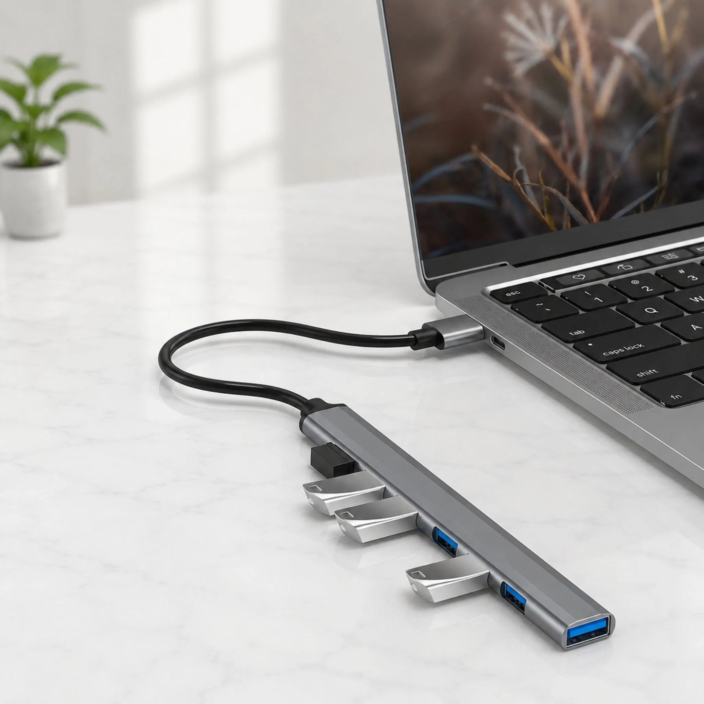 7-in-1 USB Hub with USB 3.0 & USB 2.0 Ports